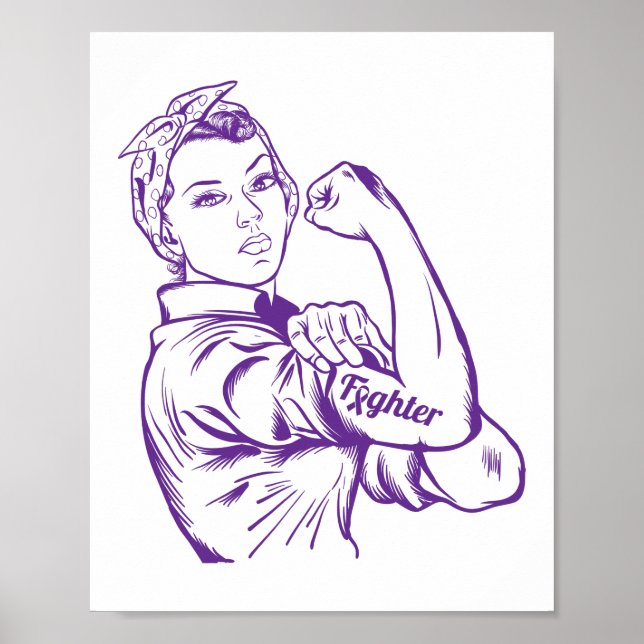 Poster Epilepsia Sensibilização Rosie Riveter Fighbon (Frente)