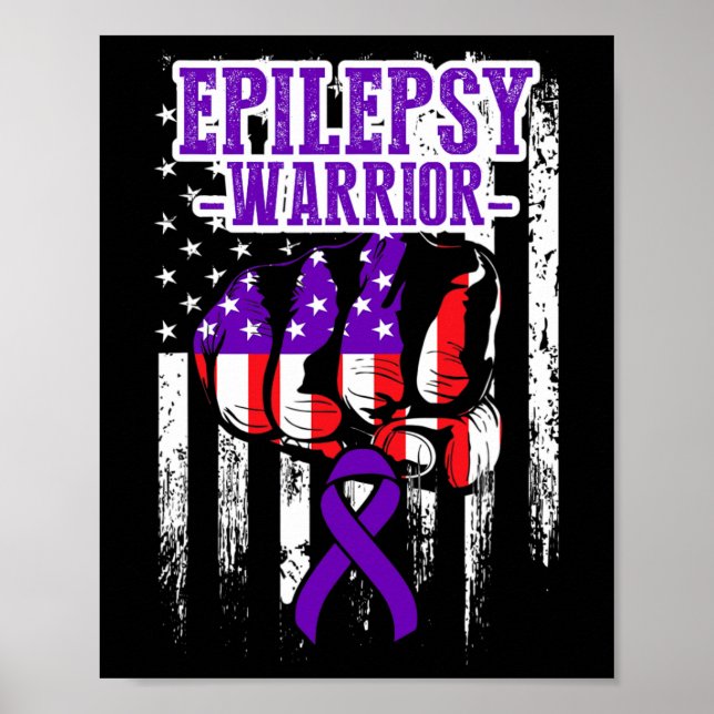 Poster Epilepsy Awareness Epileptic Warrior Survivor 22  (Frente)