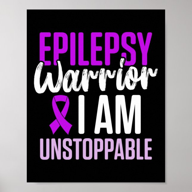 Poster Epilepsy Awareness Epileptic Warrior Survivor 23  (Frente)