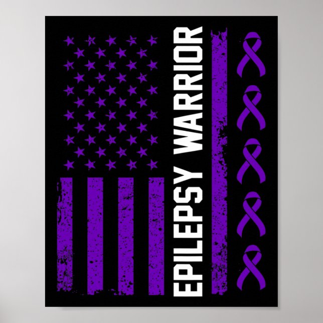 Poster Epilepsy Awareness Epileptic Warrior Survivor 7  (Frente)