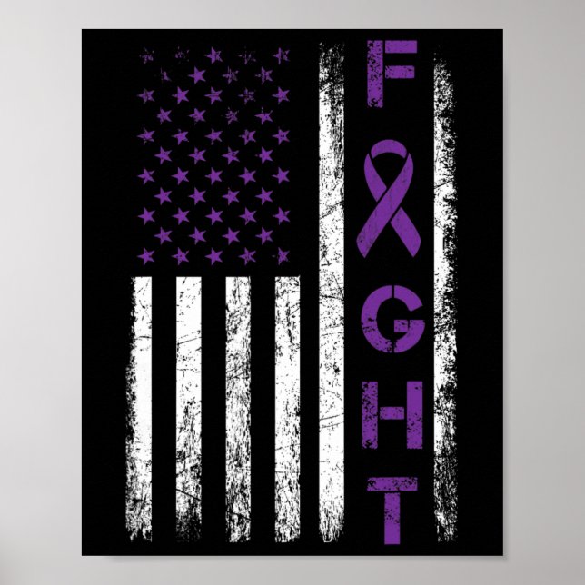 Poster Epilepsy Fighted USA Flag - Fight Epilepsy Awarene (Frente)