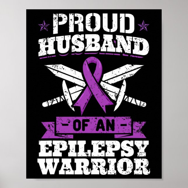 Poster Epilepsy Warrior Husbynd Epileptic Seizure Disorde (Frente)