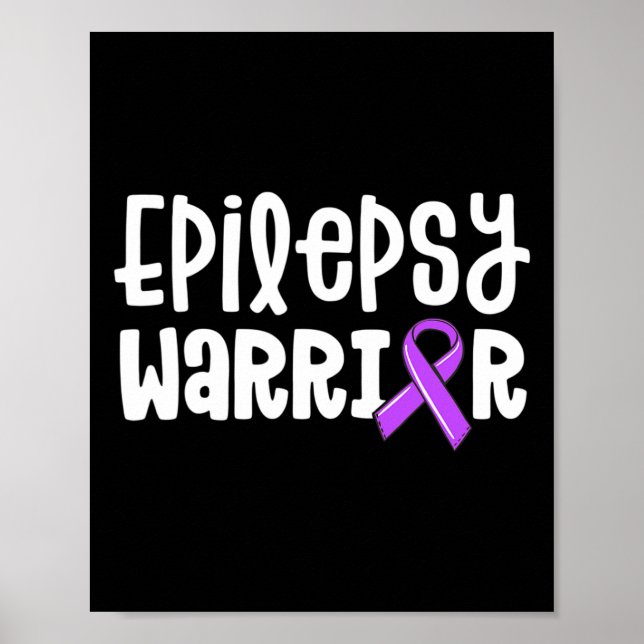 Poster Epilepsy Warrior Kids Purple Ribbon Awarness (Frente)
