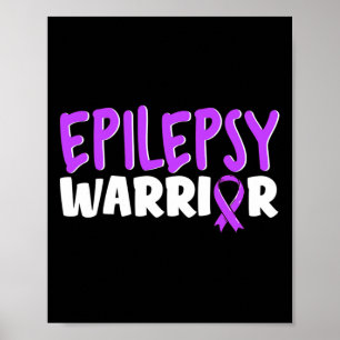 Poster Epilepsy Warrior Kids Purple Ribbon Sensibilização