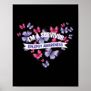 Poster Epiléptico Guerreiro e Epilepsia de Fita Roxa Awar