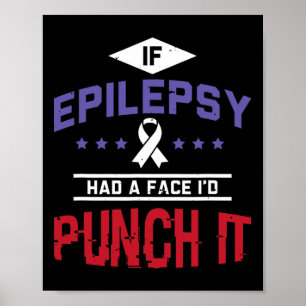 Poster Epiléptico Guerreiro e Epilepsia de Fita Roxa Awar