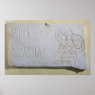 Pôster Epitáfio com um alivio do Bom Pastor