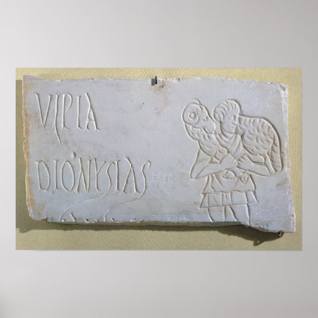 Pôster Epitáfio com um alivio do Bom Pastor (Frente)