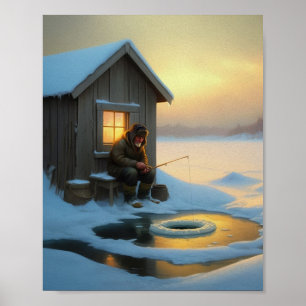 Poster Época de pesca no gelo