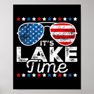 Poster Época do Lago Bandeira Americana Patriótica dos EU
