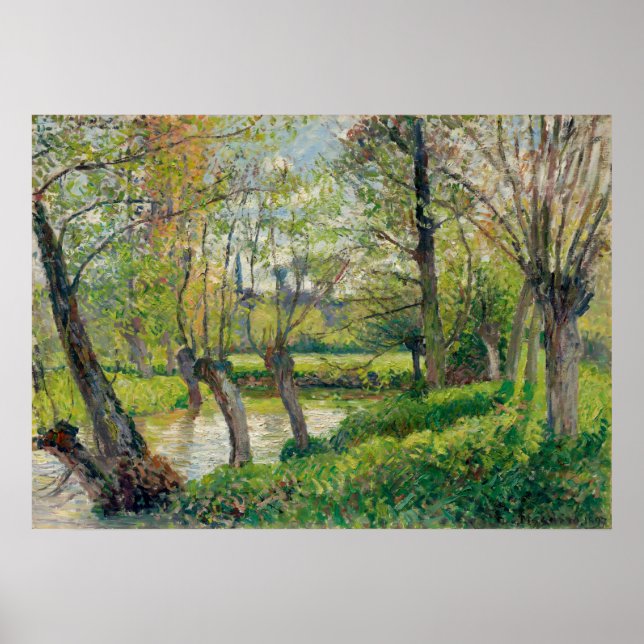 Poster Epte em Eragny, colocando sol em Camille Pissarro (Frente)