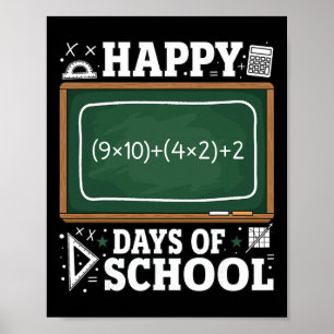 Poster Equação Matemática Divertida Feliz 100 Dias De Esc