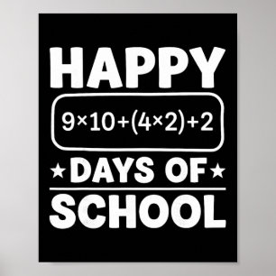 Poster Equação Matemática Divertida Feliz 100 Dias De Esc