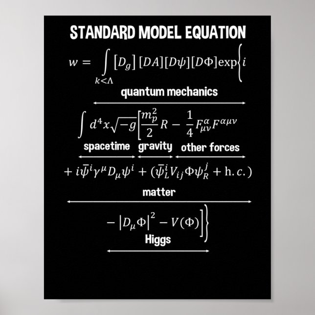 Poster Equação Modelo Padrão De Nerdy - Presente Para Fís (Frente)