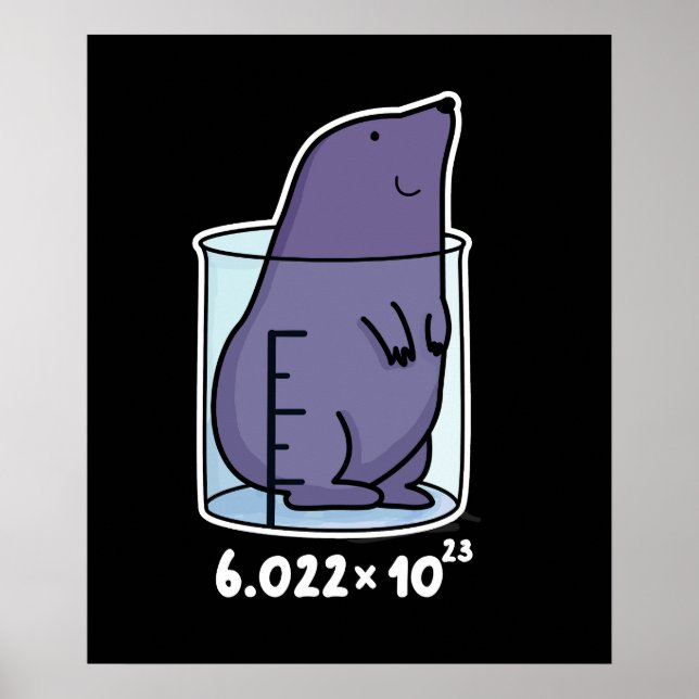 Poster Equação Mole Engraçada Mole Num Beaker Escuro BG (Frente)