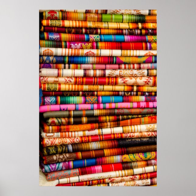 Pôster Equador, Área de Quito, Mercado de Artesanato Otav (Frente)