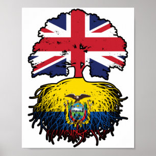 Poster Equador - Equatoriana de raízes de árvores britâni