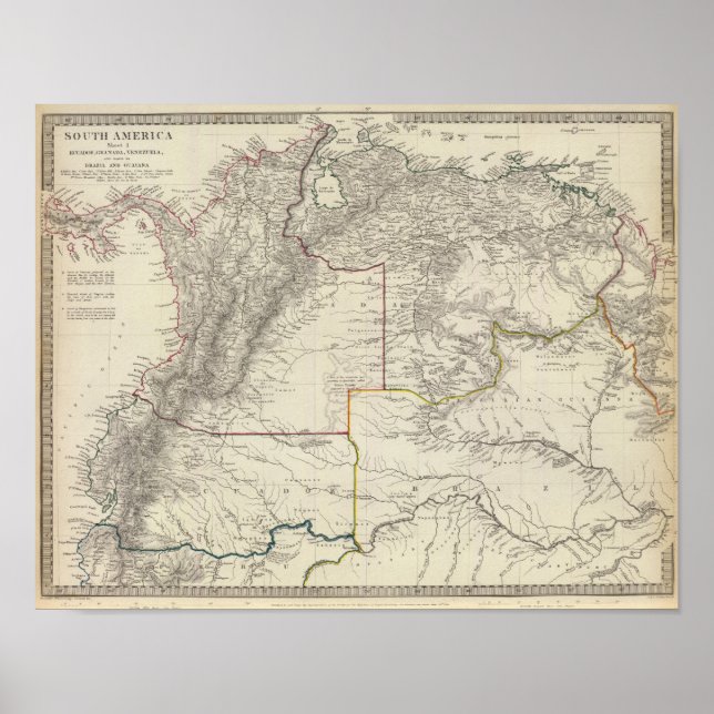 Pôster Equador, Granada, Venezuela, Brasil, Guiana (Frente)