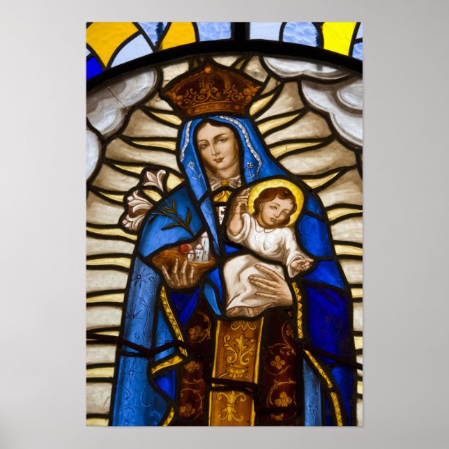 Poster Equador, Quito. Estátua da Virgem Alada (Frente)