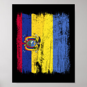 Poster Equador Ucrânia Meia Bandeira Equadoriana Herança