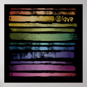 Poster Equality Love Brush Stroke Stripes LGBTQ ID656