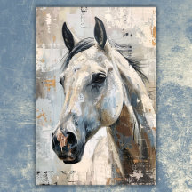 Equestre Moderno – Design de Cavalo Cinza Abstrato