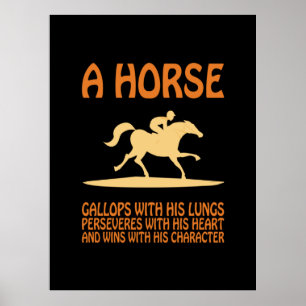 Poster Equestrian Gift   A Horse Gallops
