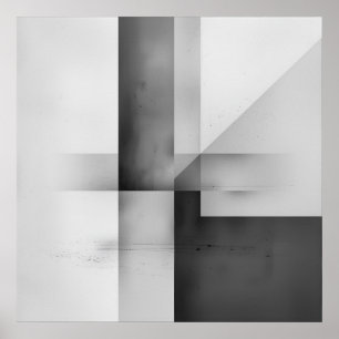 Poster Equilíbrio em contraste - Escala de Cinzas minimal