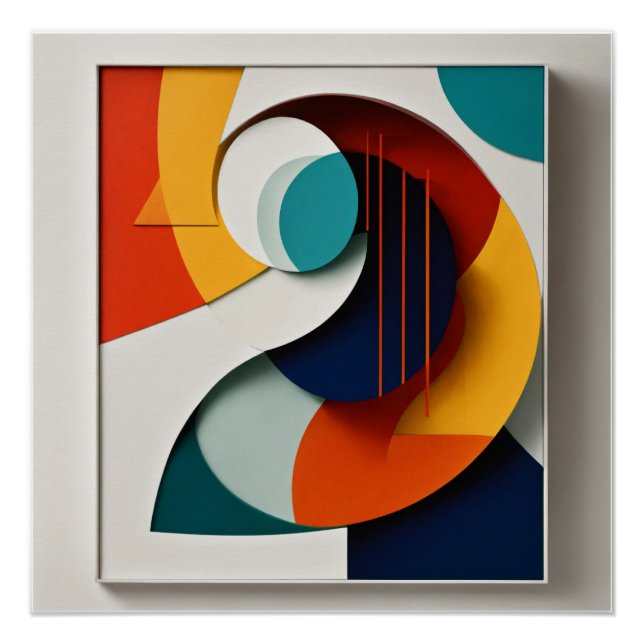 Pôster Equilíbrio na forma A Abstrato minimalista (Frente)