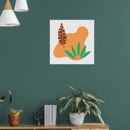 Poster Equilíbrio Tropical – Arte Botânica Abstrata de Fo