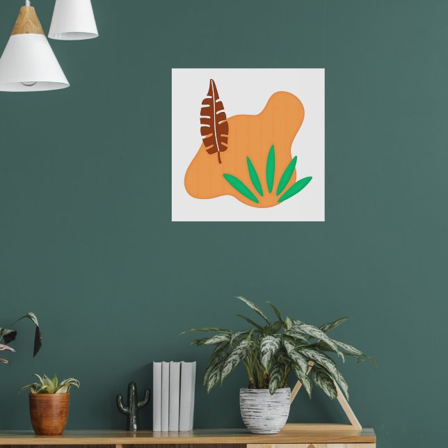 Poster Equilíbrio tropical - Arte Folha Botânica Abstrato (Sala de Estar 1)