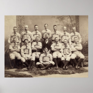 Poster Equipa de beisebol de Brooklyn, 1889