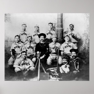 Pôster Equipa de beisebol de USS Maine em Havana Cuba