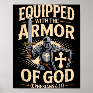 Poster Equipado Com A Armadura De Deus Versão Da Bíblia C