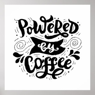 Poster Equipado com café - Cotações Motivacionais do C