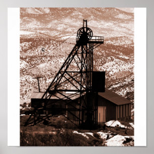 Pôster Equipamento da mineração, monte Dourado, Nevada