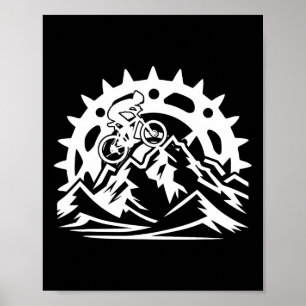 Poster Equipamento de Ciclismo de Montanha Retro Antigo B