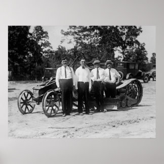 Pôster Equipamento de Construção de Estradas Antigas para