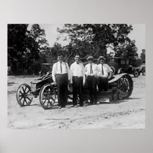 Pôster Equipamento de construção de estradas antigo do