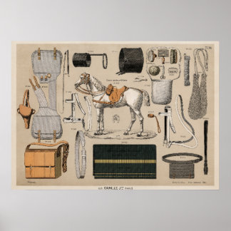 Poster Equipamento de equitação de cavalos (1890)