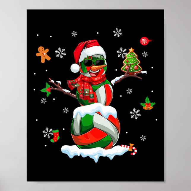 Poster Equipamento De Voleibol Como Snowman Estigia Xmas  (Frente)