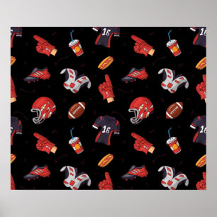 Poster Equipamento desportivo de futebol com padrão de C