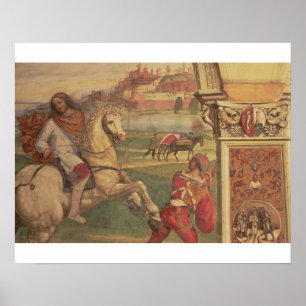 Poster Equipe a cavalo, da vida de St. Benedict (f