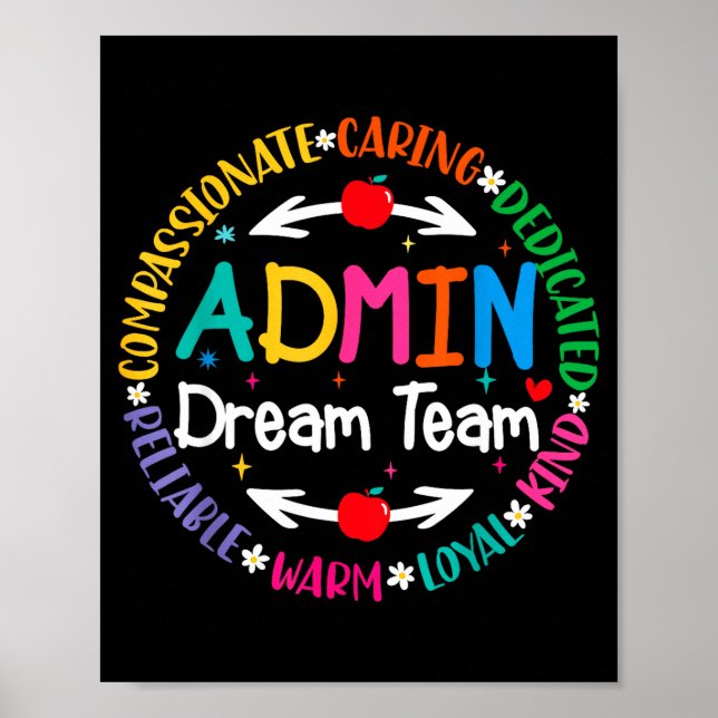 Poster Equipe administrativa dos sonhos de volta à escola (Frente)