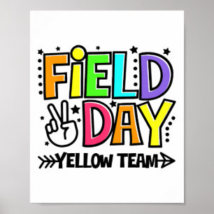 Poster Equipe Amarela do Dia de Campo Divertido para Prof