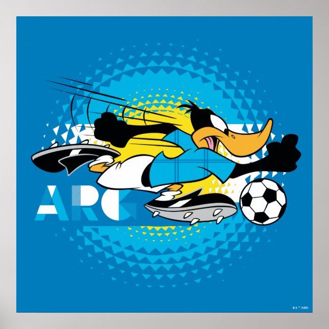 Poster Equipe Argentina de Futebol Gráfico do DAFFY DUCK™ (Frente)