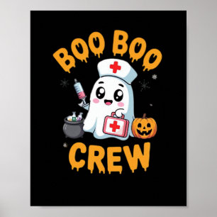 Poster Equipe Boo Boo Enfermeira Fantasma Fofo Halloween