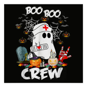 Pôster Equipe Boo Boo Enfermeira Fantasma Halloween Assus