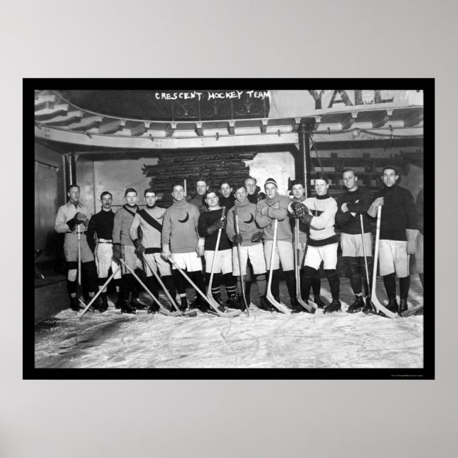 Pôster Equipe Crescente de Hockey em Nova York 1911 (Frente)