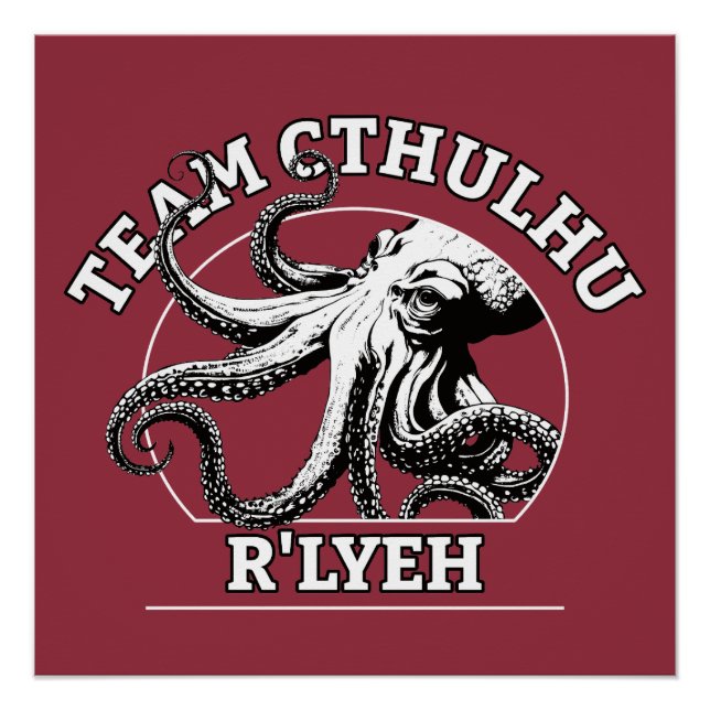 Pôster Equipe Cthulhu R'lyeh Lovecraft (Frente)